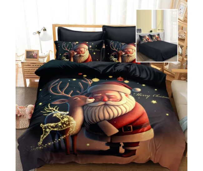 Lenjerie pat finet 3d 6 piese craciun f-xmas55 Lenjerie pat finet 3d 6 piese craciun f-xmas55